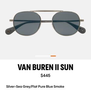 Garrett Leight Van Buren II Sun Silver-Gray Sunglasses